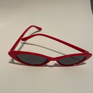 Red cat eye style shades